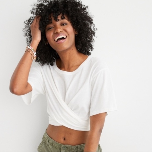 aerie Tops - NWT Aerie wrapped Criss cross tie back t shirt top